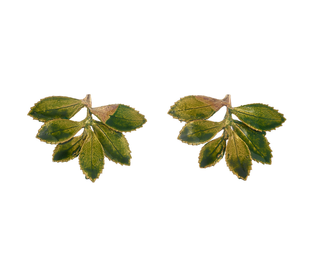 Brincos Ruber Folium Gold & Verde