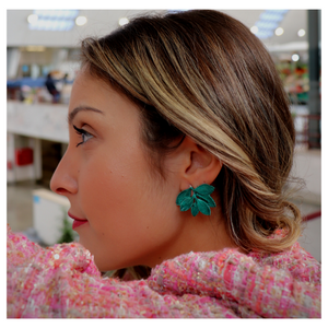 Brincos Ruber Folium Electric Green